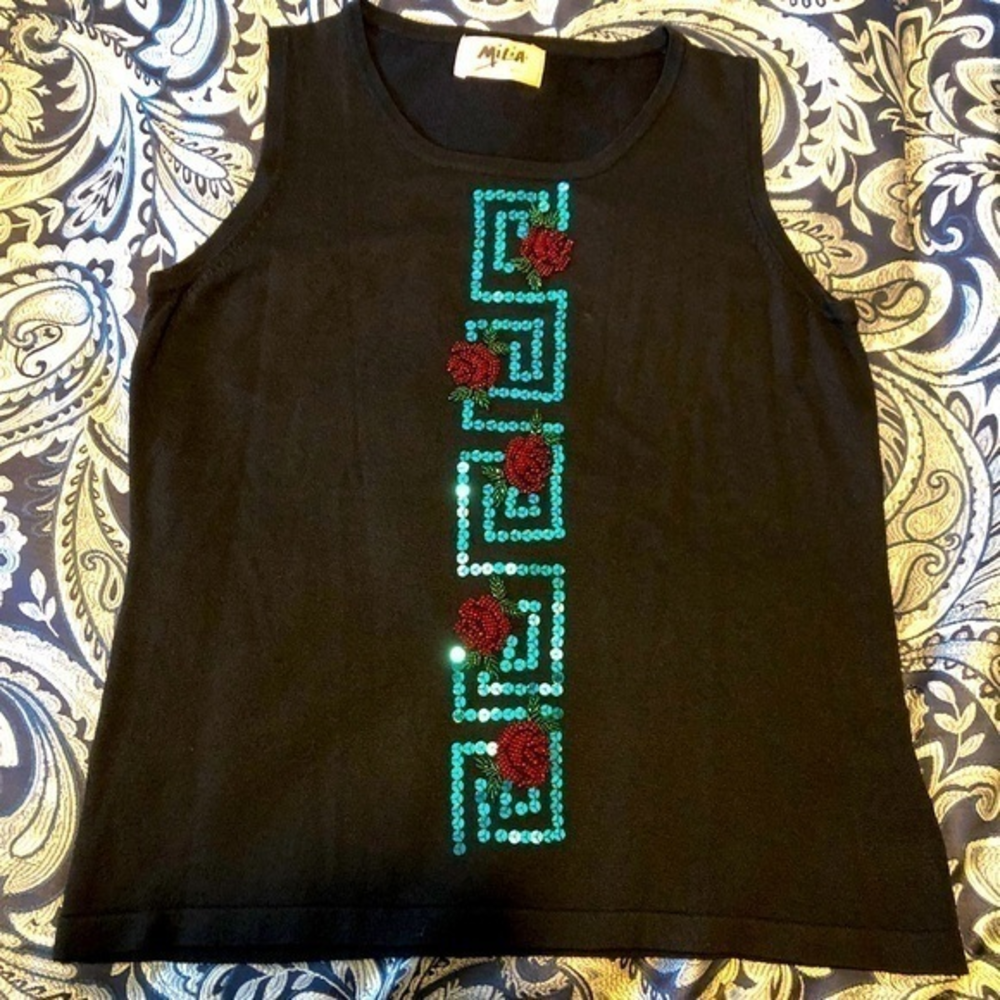 Vintage sequence and beaded‎ top